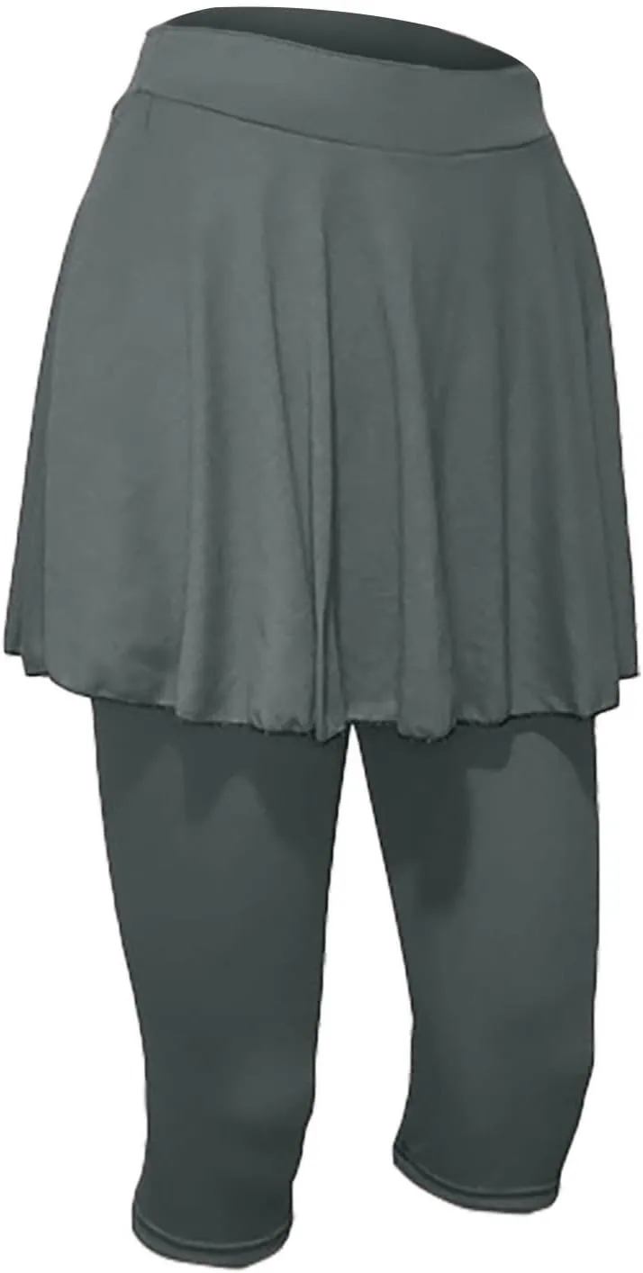 Skirted Leggings for Women 2025 Plus Size Tennis Golf Short Skort Capris Gym Tennis Yoga Athletic Legging with Skirts