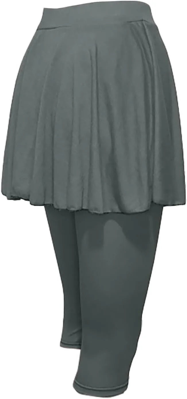 Skirted Leggings for Women 2025 Plus Size Tennis Golf Short Skort Capris Gym Tennis Yoga Athletic Legging with Skirts