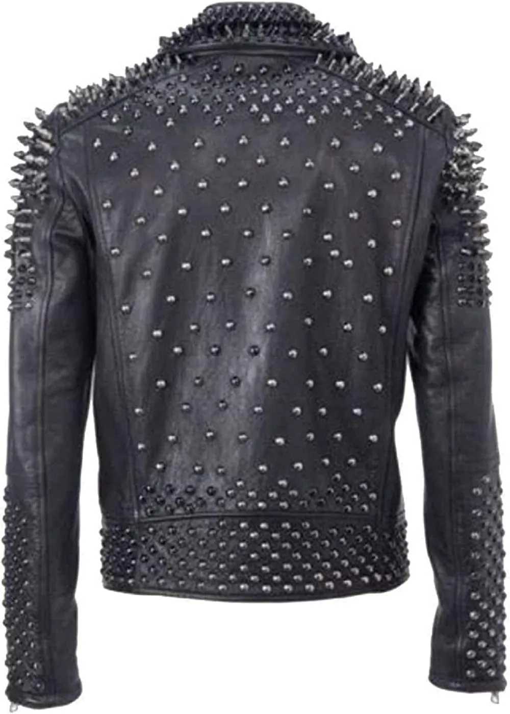 Snakeskin Print Jacket Men - Python Textured Studded Jacket - Rock Punk Spike Brando Motorcycle Leather Jacket