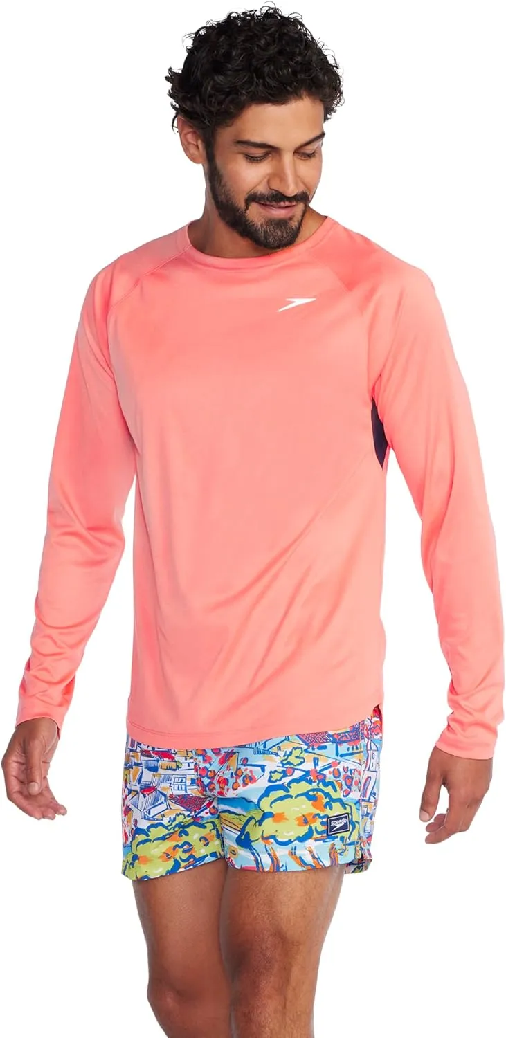 Speedo Men's Uv Swim Shirt Long Sleeve Fitness Rashguard