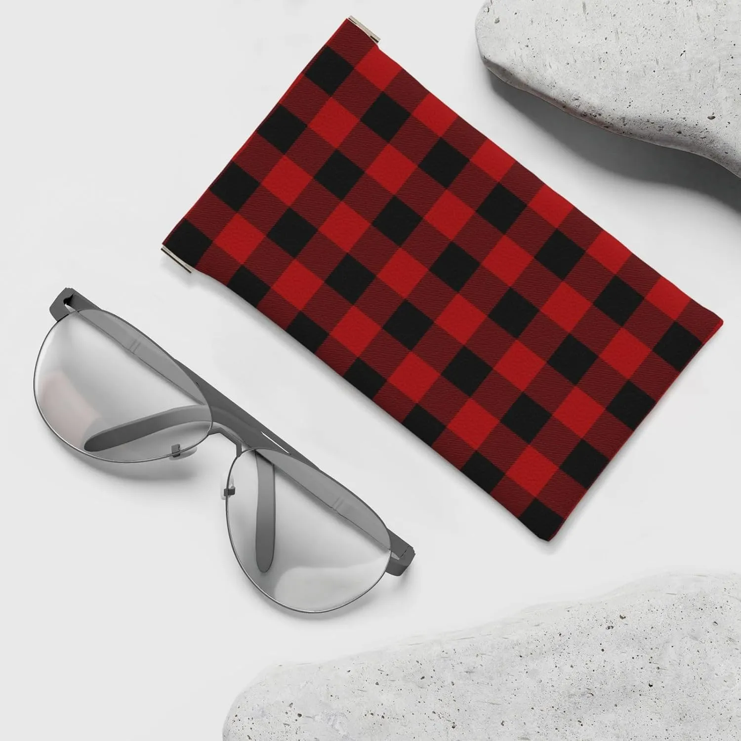Squeeze Top Sunglass Case Soft Leather Eyeglass Case Portable Sunglasses Pouch
