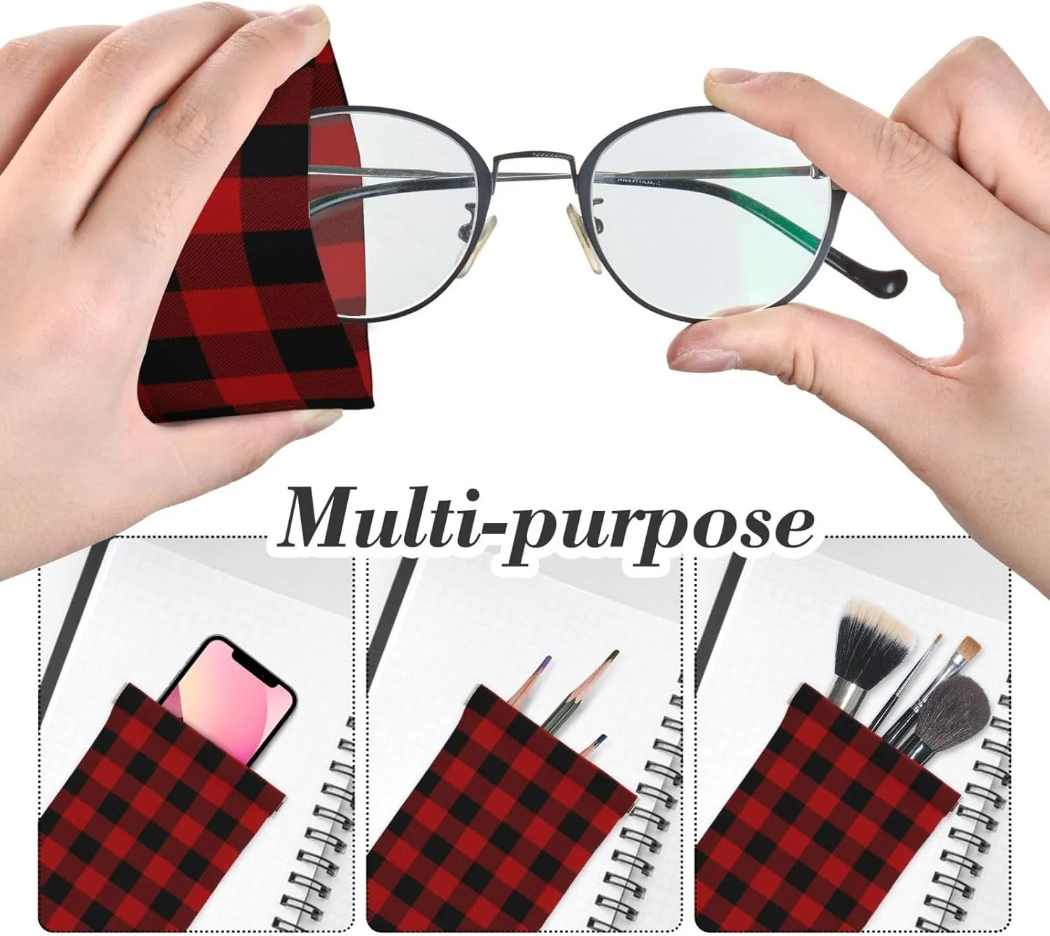 Squeeze Top Sunglass Case Soft Leather Eyeglass Case Portable Sunglasses Pouch