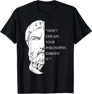 Stoic Philosophy Quote Design | Epictetus Wisdom Art T-Shirt