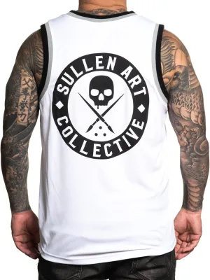Sullen Men's Badge of Honor BOH Jersey Tank Top (4XLarge, White)