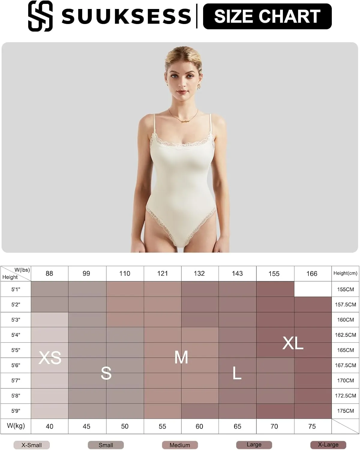 SUUKSESS Women Square Neck Lace Bodysuit Sleeveless Spaghetti Strap Tank Top