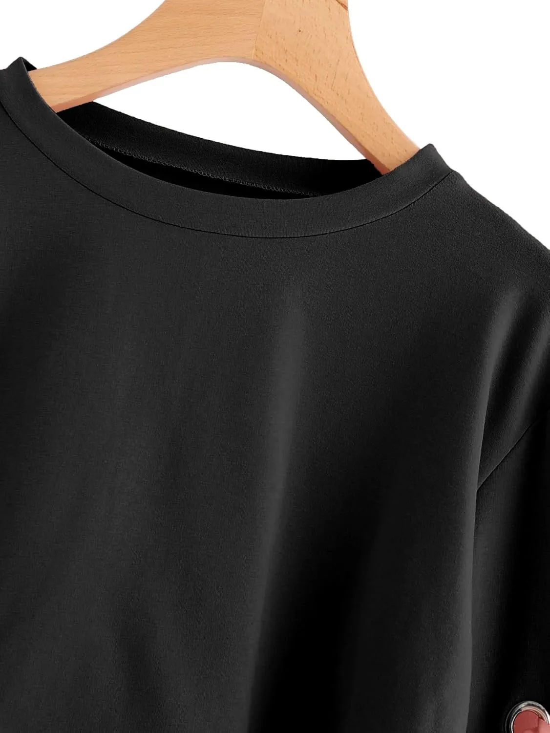SweatyRocks Women's Casual Lace Up Long Sleeve Pullover Crop Top Sweatshirt