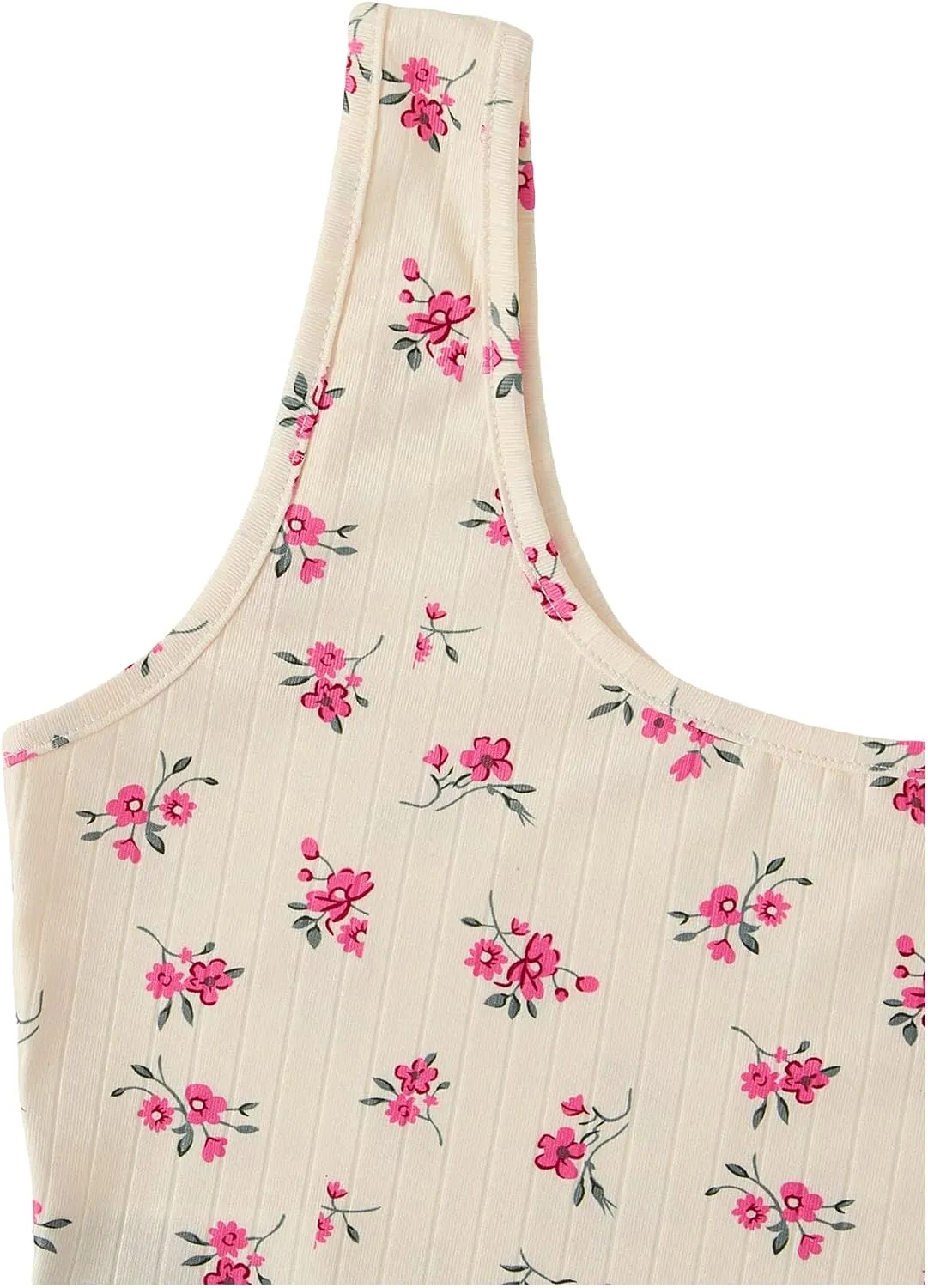 SweatyRocks Women's Casual Summer Floral Print Sleeveless Stretch Crop Tank Top