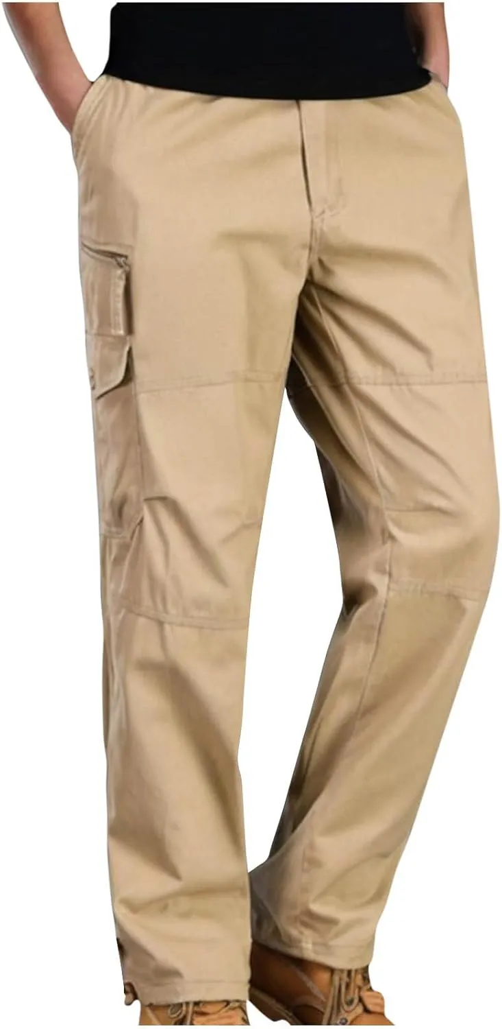 Tactical Pants Mens Lightweight Hiking Pants Water Resistant Military Pant Outdoor Work Cargo Pants Multi-Pocket