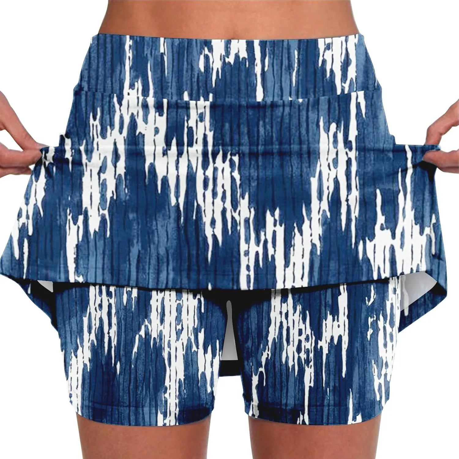 Tennis Mini Skirts for Women Summer Tie Dye Stretch Golf Skorts Lounge Workout 2 in 1 Preepy Short Sports Leggings Plus Size