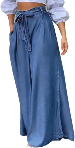 THLAI Denim Skirt Women Plus Size Jean Maxi Skirt High Waist Long Skirt 2024 Summer Skirt with Belt