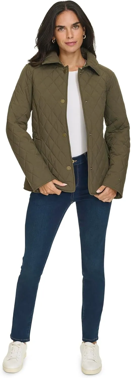 Tommy Hilfiger Womens Quilt Casual Barn Jacket