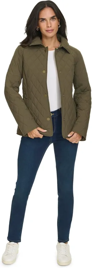 Tommy Hilfiger Womens Quilt Casual Barn Jacket
