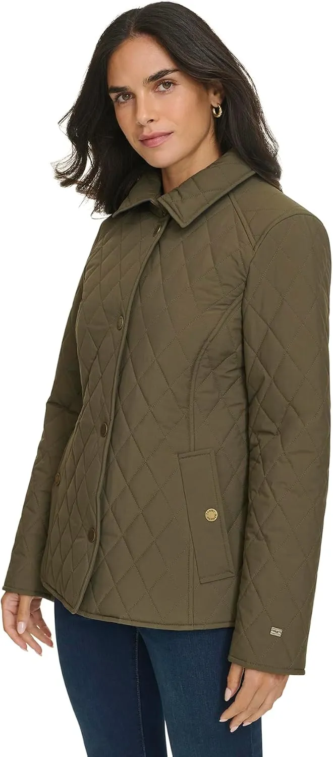 Tommy Hilfiger Womens Quilt Casual Barn Jacket