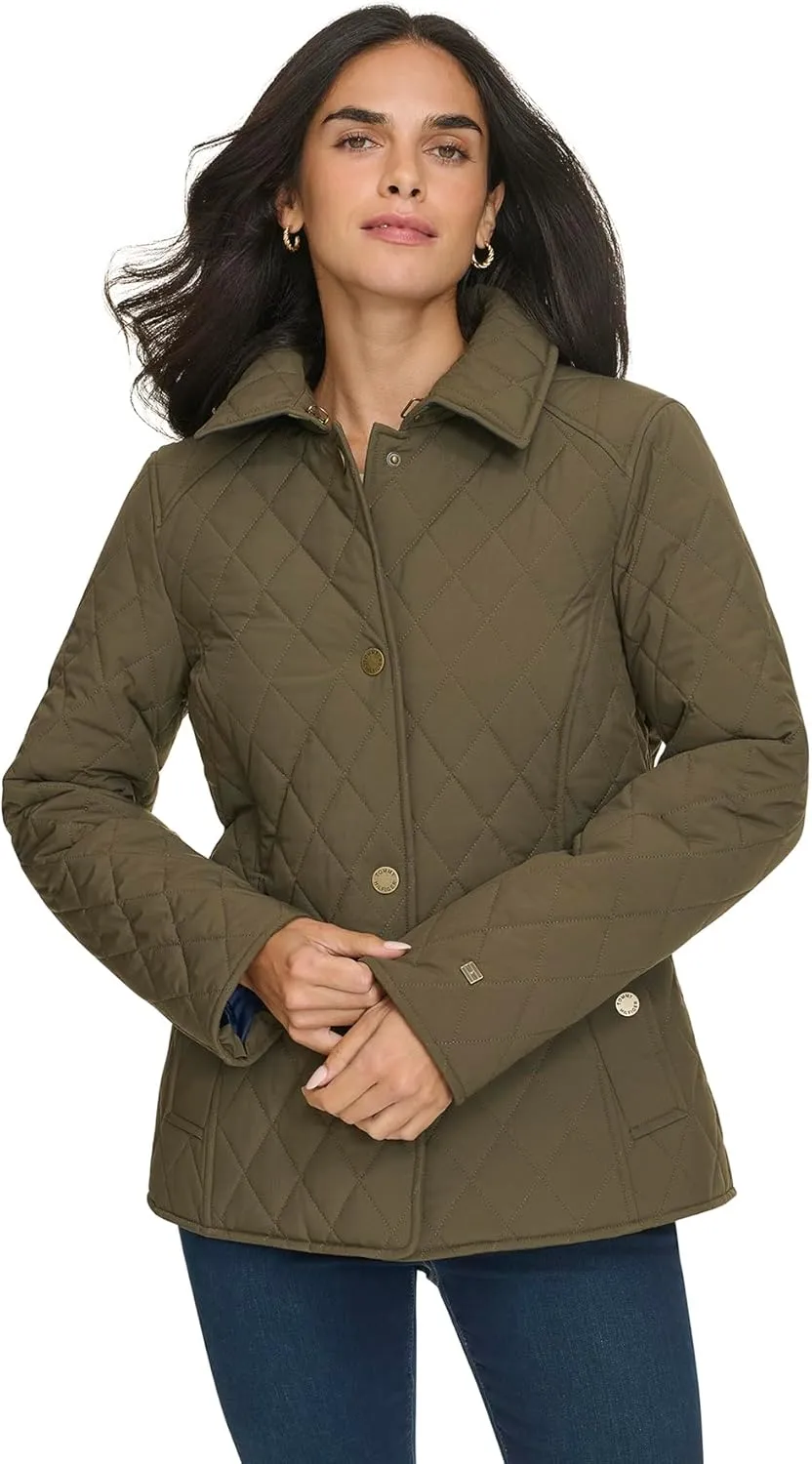 Tommy Hilfiger Womens Quilt Casual Barn Jacket