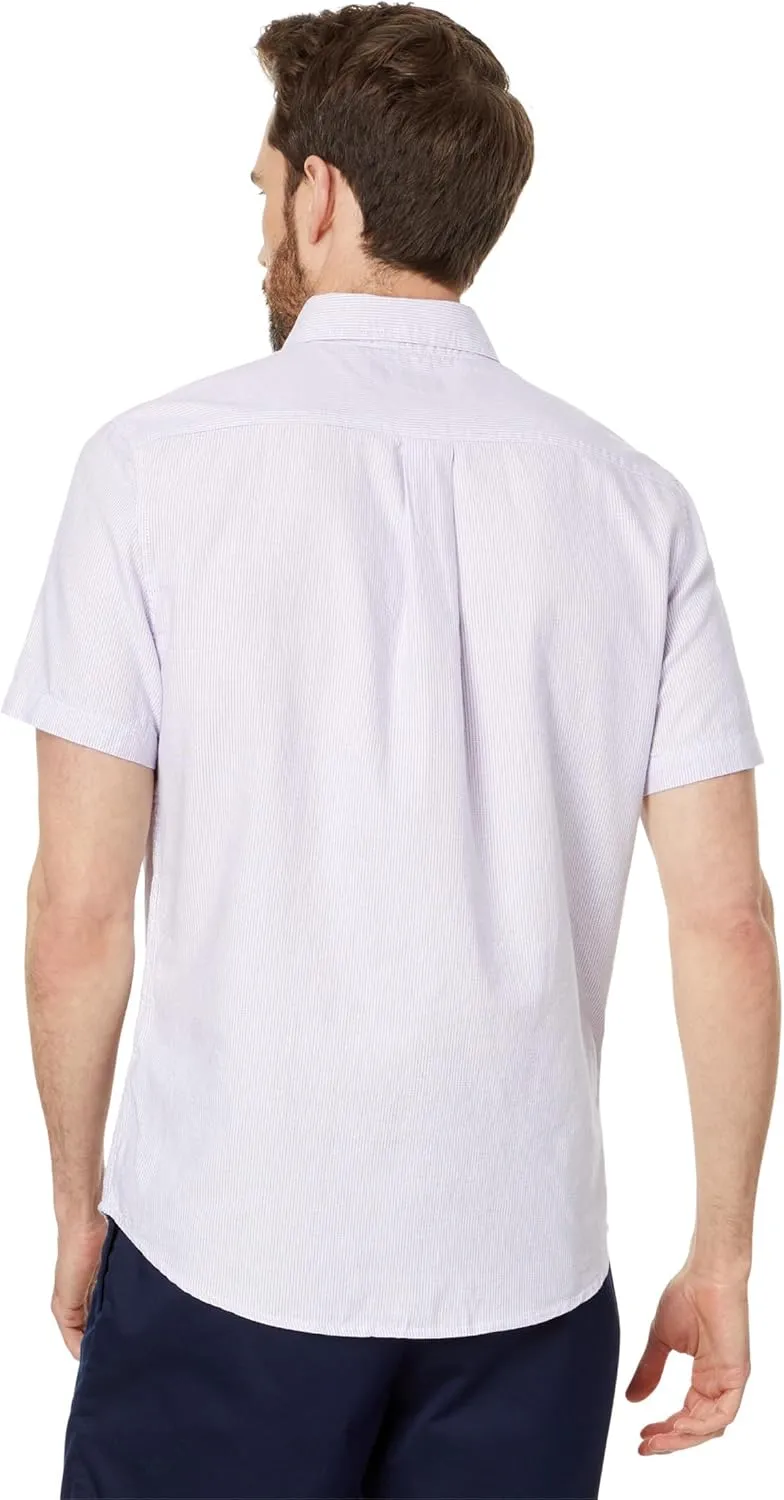 U.S. Polo Assn. Men's Short Sleeve Classic Fit 1 Pocket Cotton Yard Dye Square Weave Woven Shirt