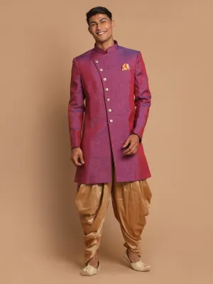 VASTRAMAY Purple Sherwani Set