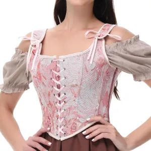 Vintage Floral Embroidered Camisole, Corset Vest Top for Women Bustier Shapewear