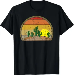 Vintage Saguaro Cactus Sunset Opuntia Cactaceae Artwork T-Shirt