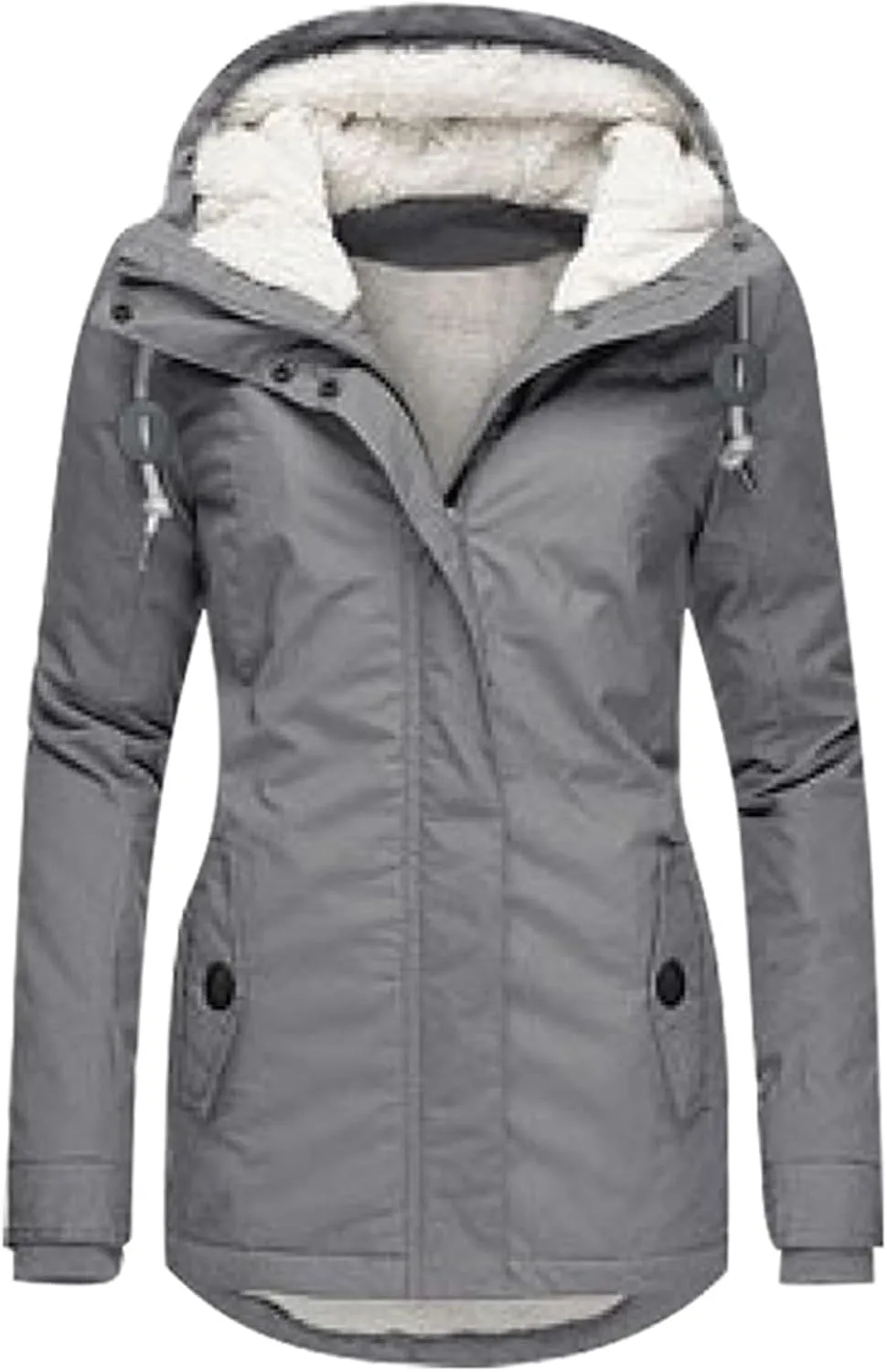 Warm Warmth Tops Padded Jacket for Women Fur Collar Puffer Jacket Cardigans Tops Fall Comfort Zip Up Heated Jacket