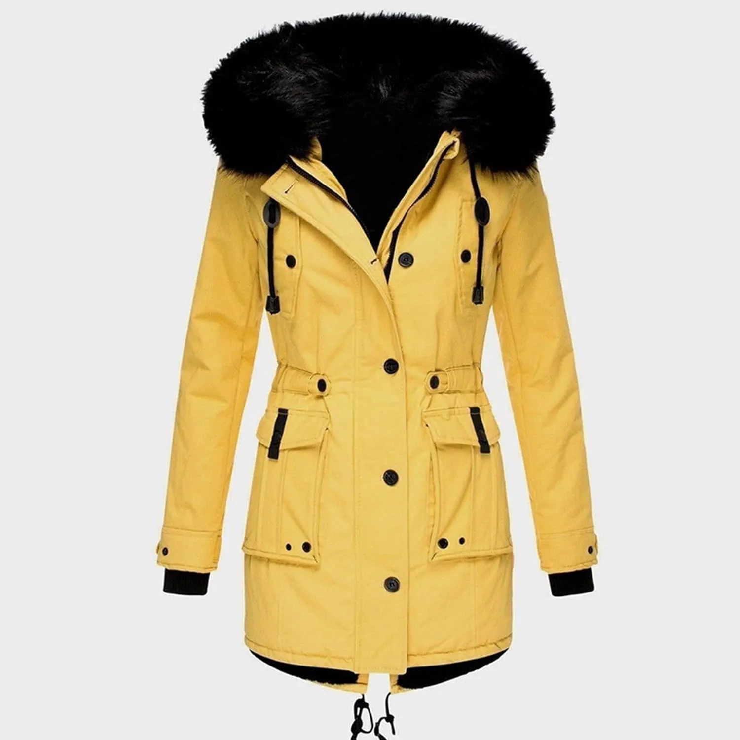 Warm Warmth Tops Padded Jacket for Women Fur Collar Puffer Jacket Cardigans Tops Fall Comfort Zip Up Heated Jacket
