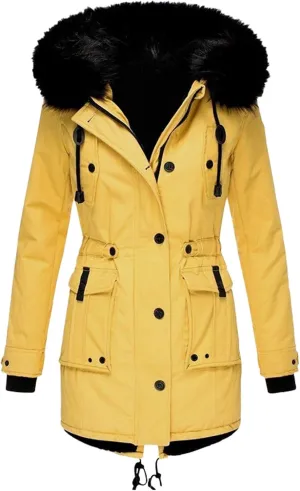Warm Warmth Tops Padded Jacket for Women Fur Collar Puffer Jacket Cardigans Tops Fall Comfort Zip Up Heated Jacket