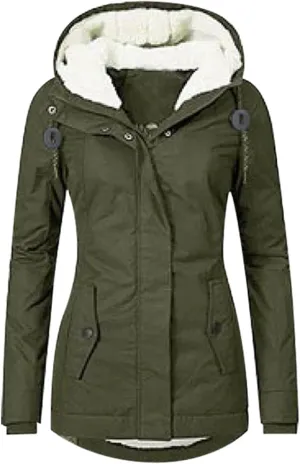 Warm Warmth Tops Padded Jacket for Women Fur Collar Puffer Jacket Cardigans Tops Fall Comfort Zip Up Heated Jacket