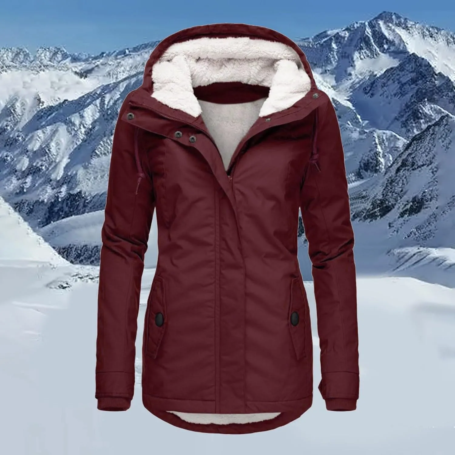 Windbreaker Cardigans Tops Windbreaker Jackets for Wowomen Fuzzy Quilted Jackets Padded Jacket Winter Coat Fall Cozy
