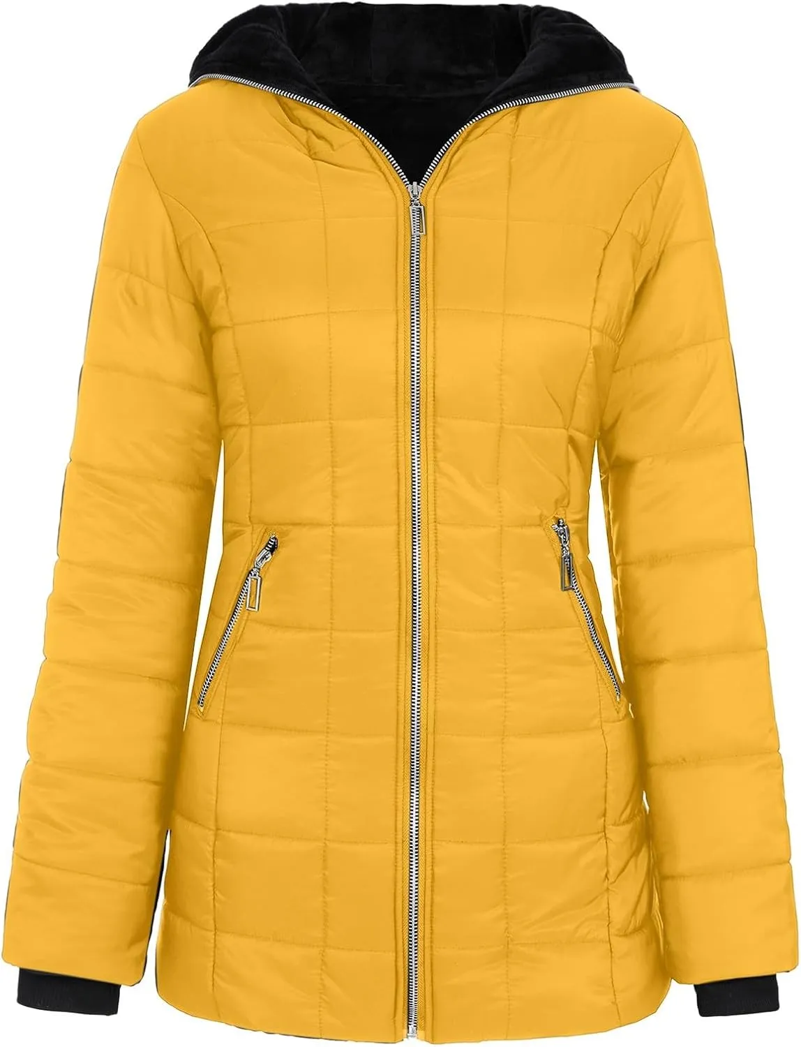 Windbreaker Cardigans Tops Windbreaker Jackets for Wowomen Fuzzy Quilted Jackets Padded Jacket Winter Coat Fall Cozy