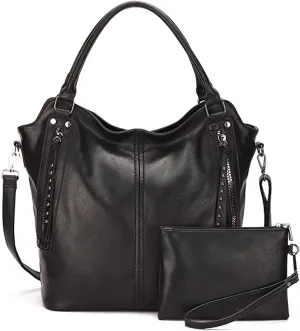 Women 2pcs Set Bucket Bag Handbag Crossbody Top-handle Bags Waterproof