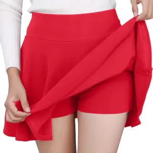 Women Fashion Casual Short Style Solid Half Skirt Glare Sun Skirt Pleated Skirt Jean Skirts for Women Long Length