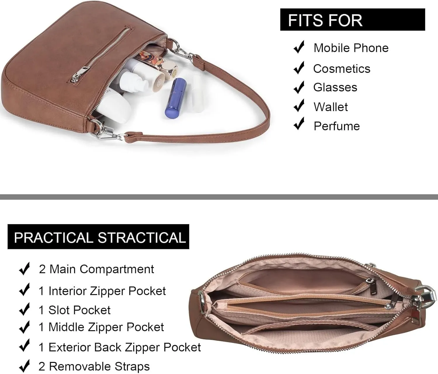 Women Shoulder Bag Convertible Crossbody Bag Hobo Top-Handle Tote Bags