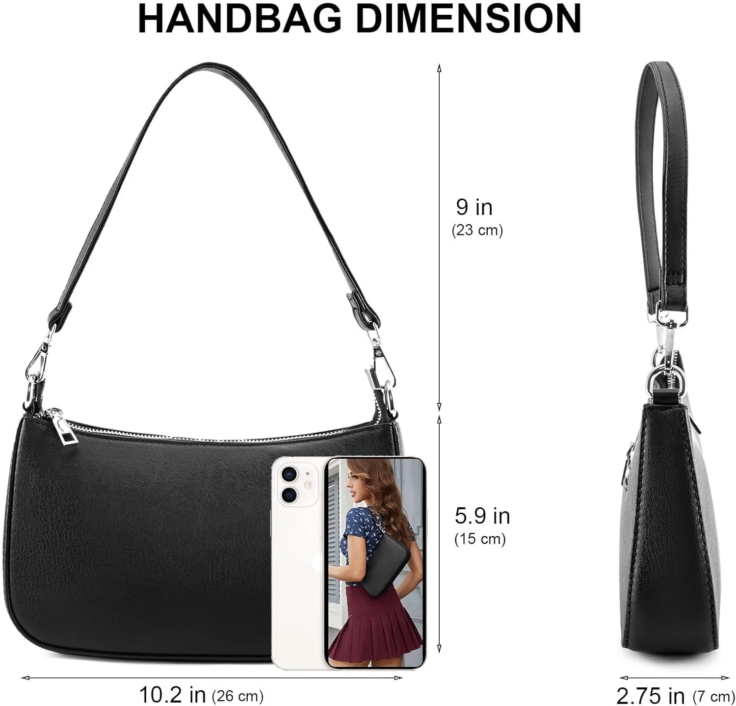 Women Shoulder Bag Convertible Crossbody Bag Hobo Top-Handle Tote Bags
