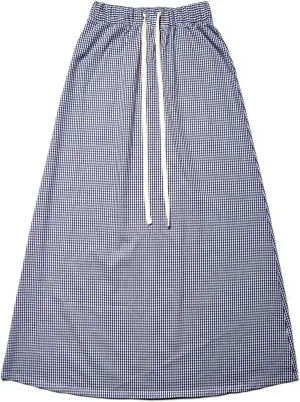 Women Summer Plaid Print Long Skirt Casual Elastic High Waist A Line Maxi Skirt Vintage Flowy Gingham Midi Skirt