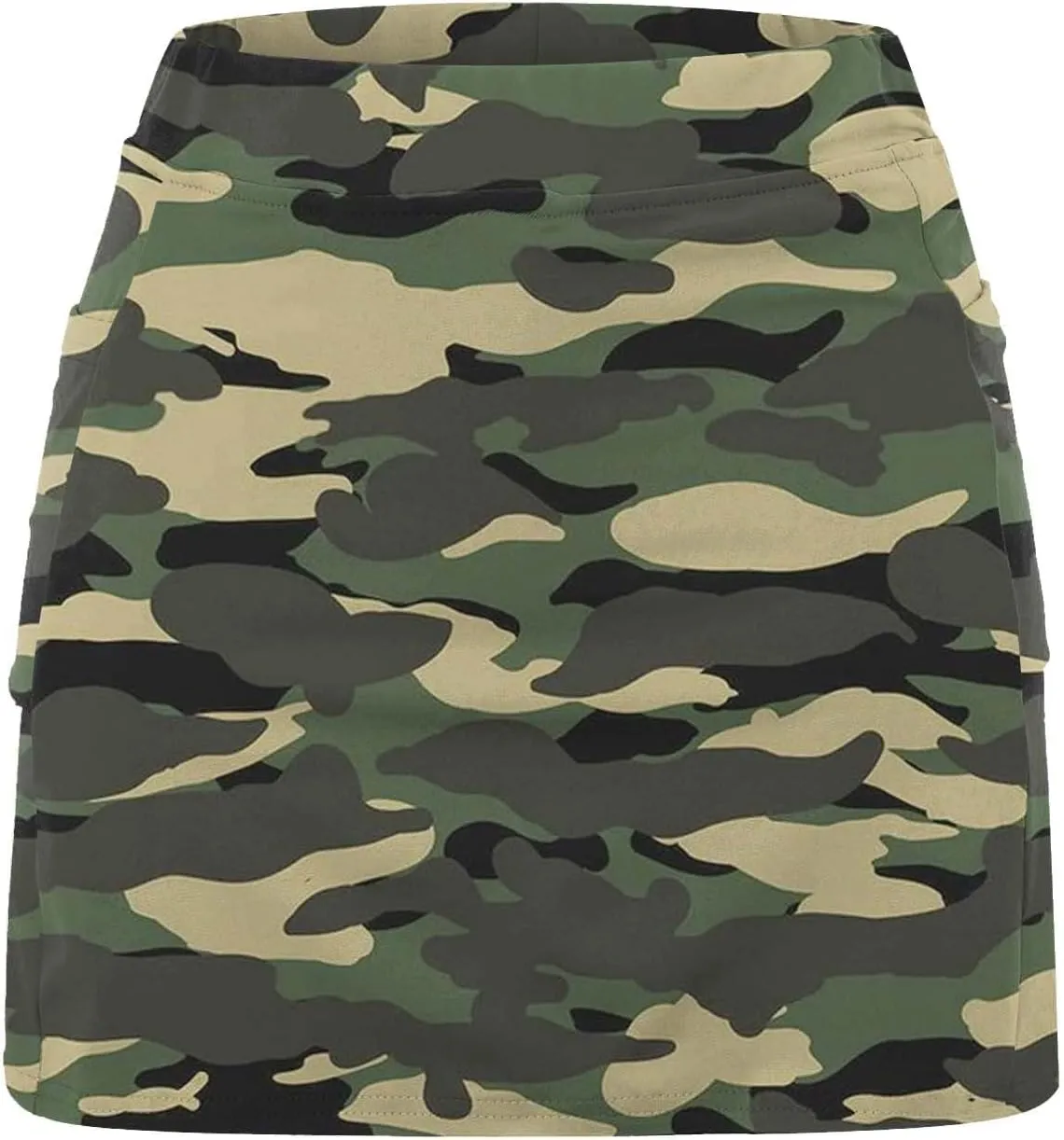 Women's A Line Skort Camo Print Gym Athletic Tennis Stretchy Mini Skirts Comfy Sports Workout Golf 2 in 1 Shorts Underneath