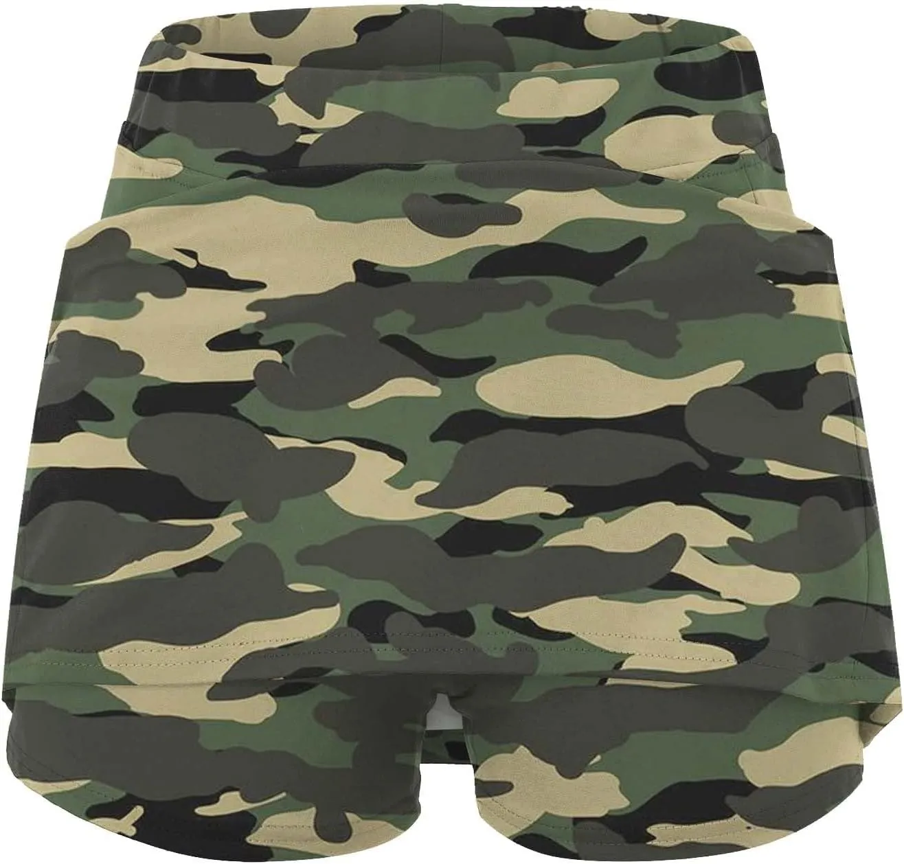 Women's A Line Skort Camo Print Gym Athletic Tennis Stretchy Mini Skirts Comfy Sports Workout Golf 2 in 1 Shorts Underneath