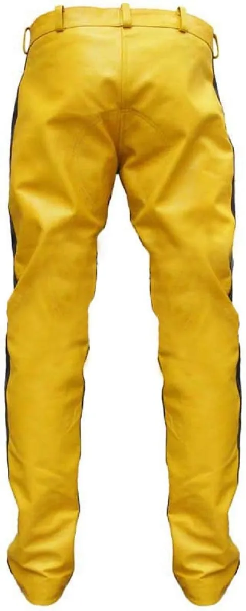 Womens Bride Yellow Biker Leather Jacket - Costume for Cosplay Faux/Real Leather