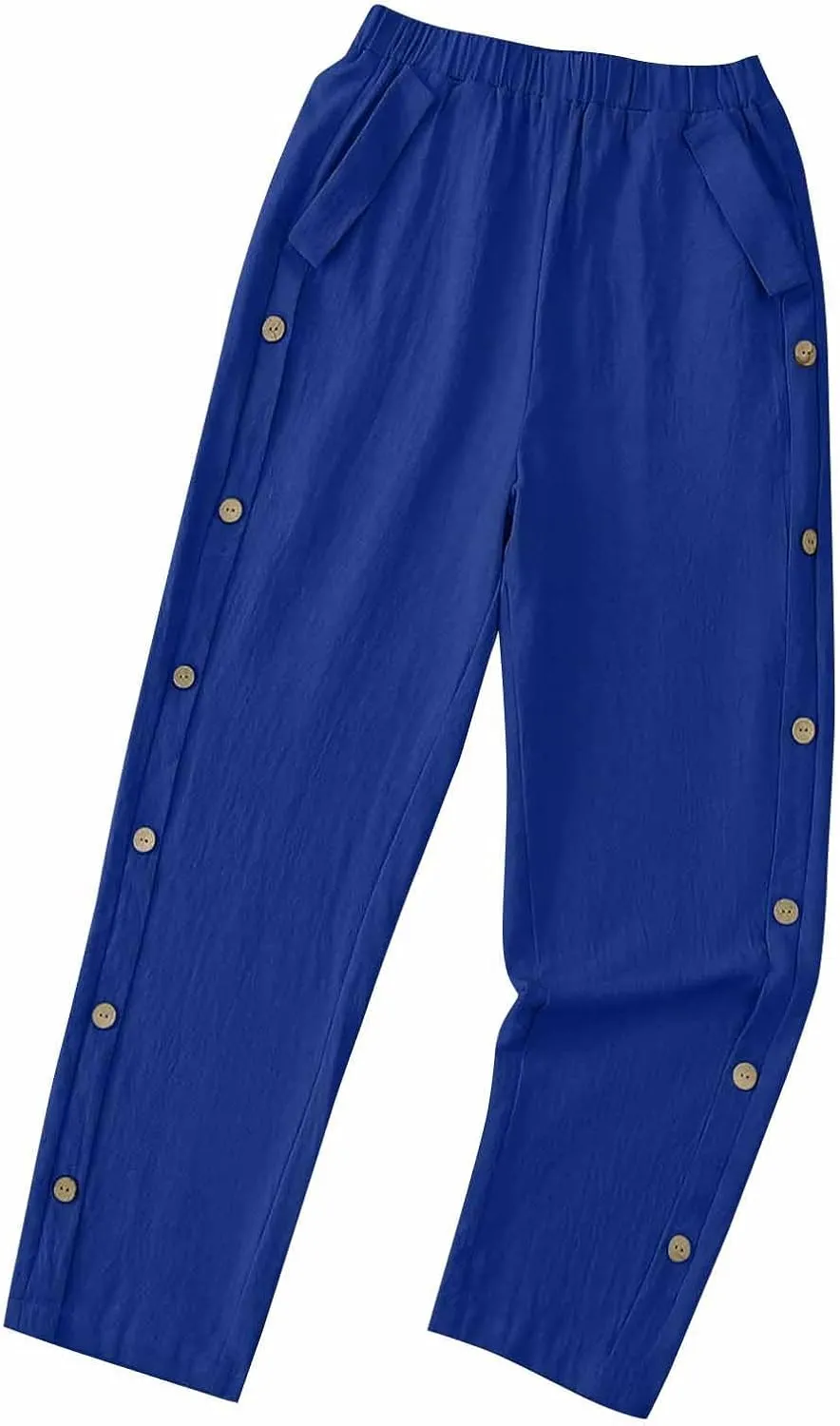 Womens Casual Linen Pants High Waist Pants Summer Boho Beach Pants Lounge Pant Trousers with Pockets Vacation Outfits