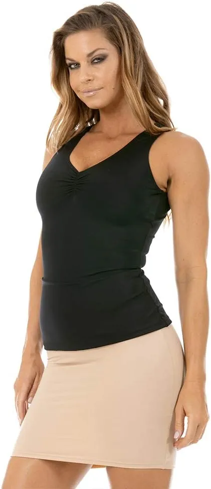 Womens Compression Shapewear Shirred Tank Top Tummy Control Under Shirt WT40011