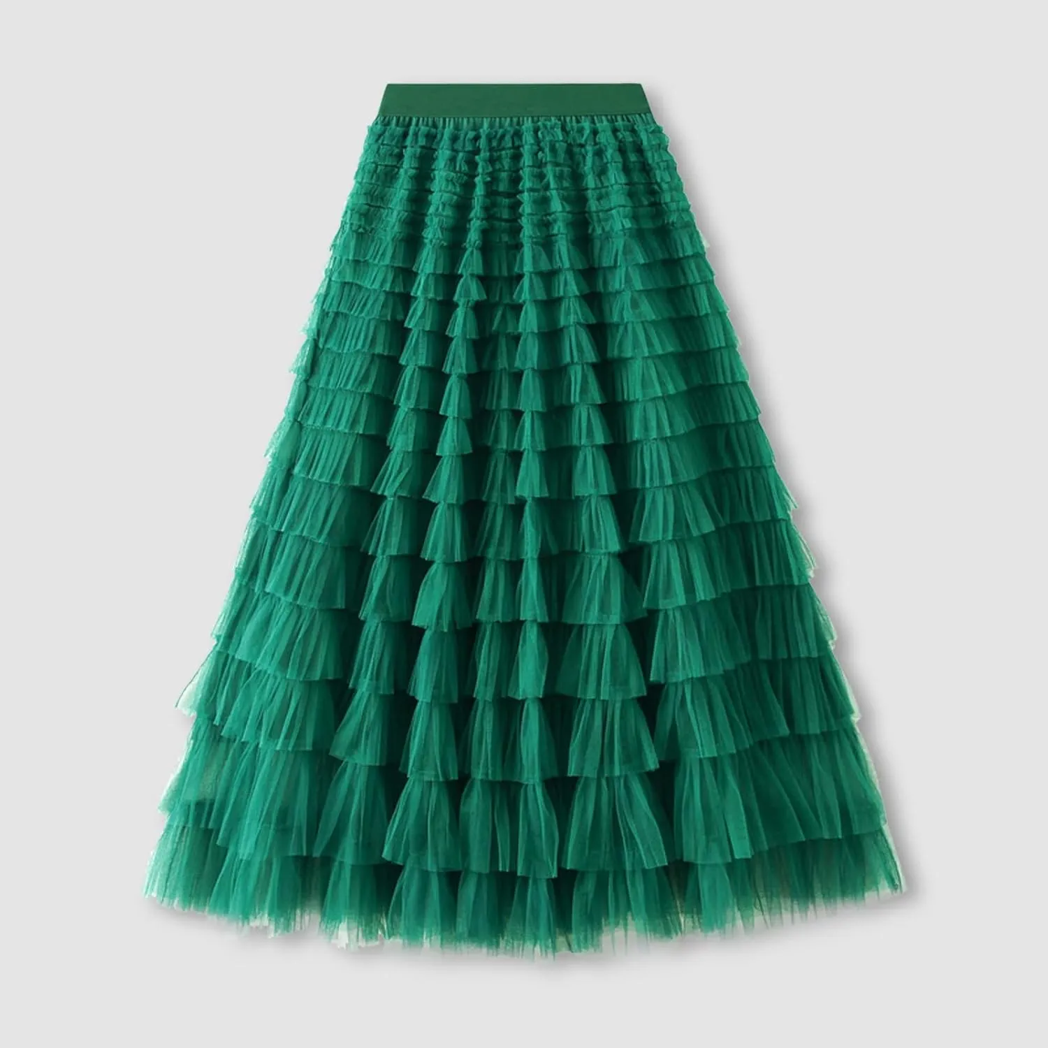 Women's Floral Midi Skirt Layered Heavy Industry Cake Skirts Vintage Irregular Beach Thin Skirt Pleated Cheer