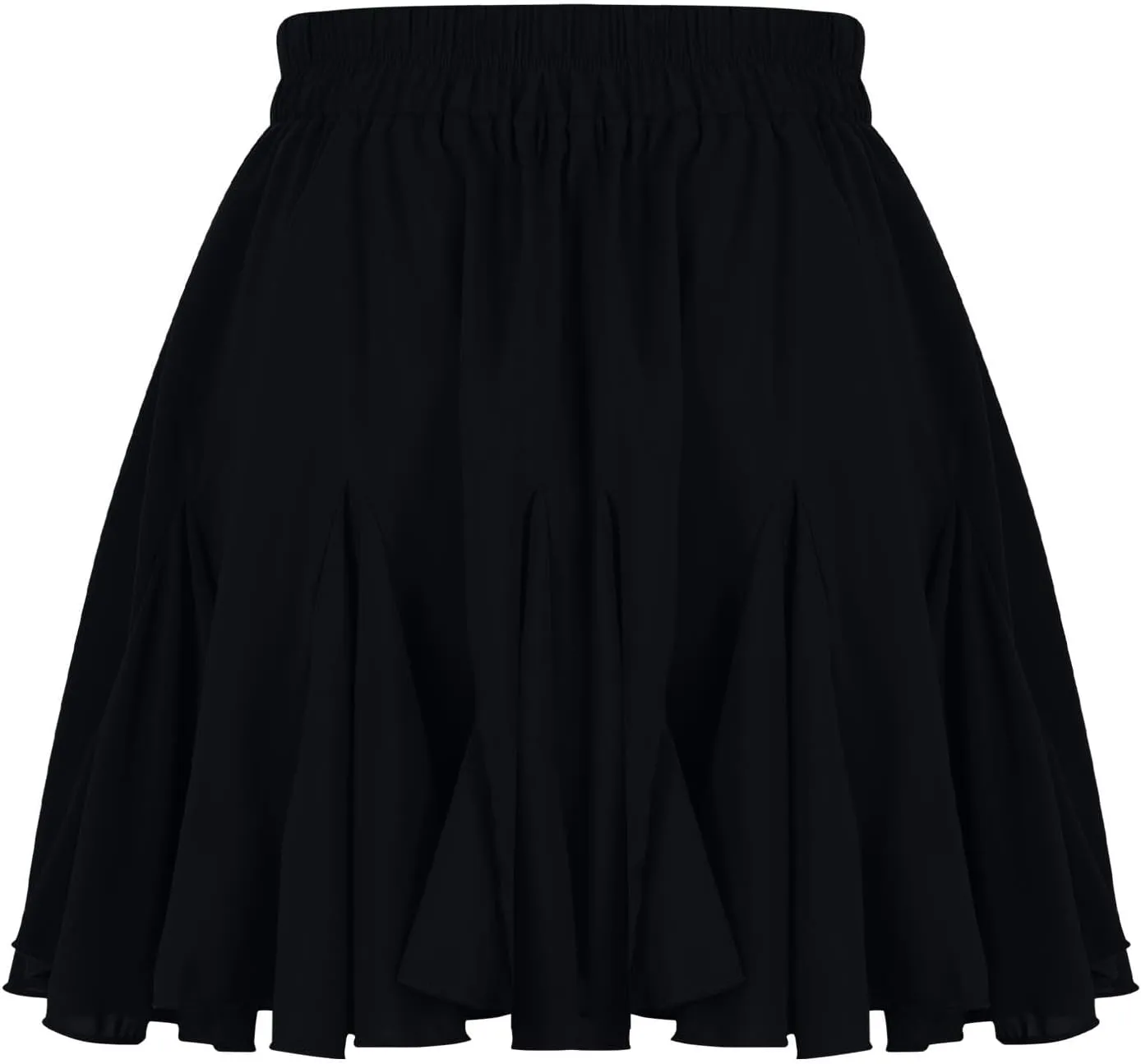 Women's Flowy Pleated Mini Skater Skirt Basic Casual High Waisted Ruffles Flared Skirts Summer Beach Short Skirt