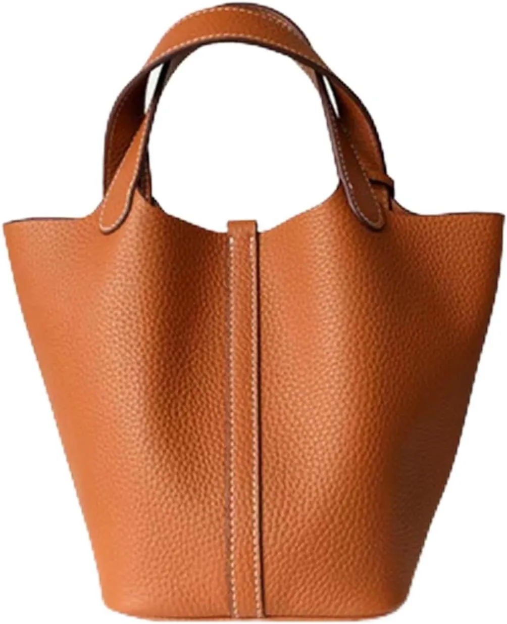 Women's Genuine Leather Basket Bag, Top Layer Cowhide Bucket Bag(03)