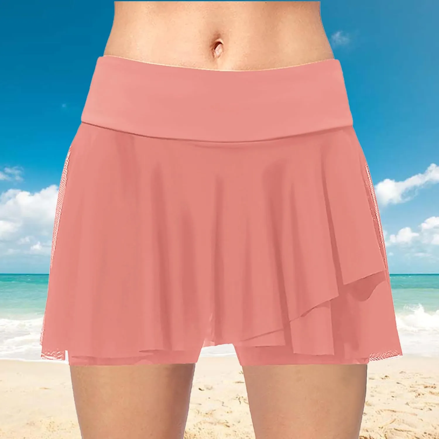 Women's Golf Skorts with Side Pockets Stretchy High Waisted Tennis Skirt Summer Athletic Solid Casual Running Workout Shorts