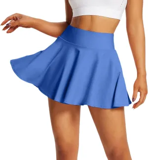 Women's High Waisted Tennis Skirts Pleated Skorts Skirts for Women with Shorts Pocket High Waist Skirt Long