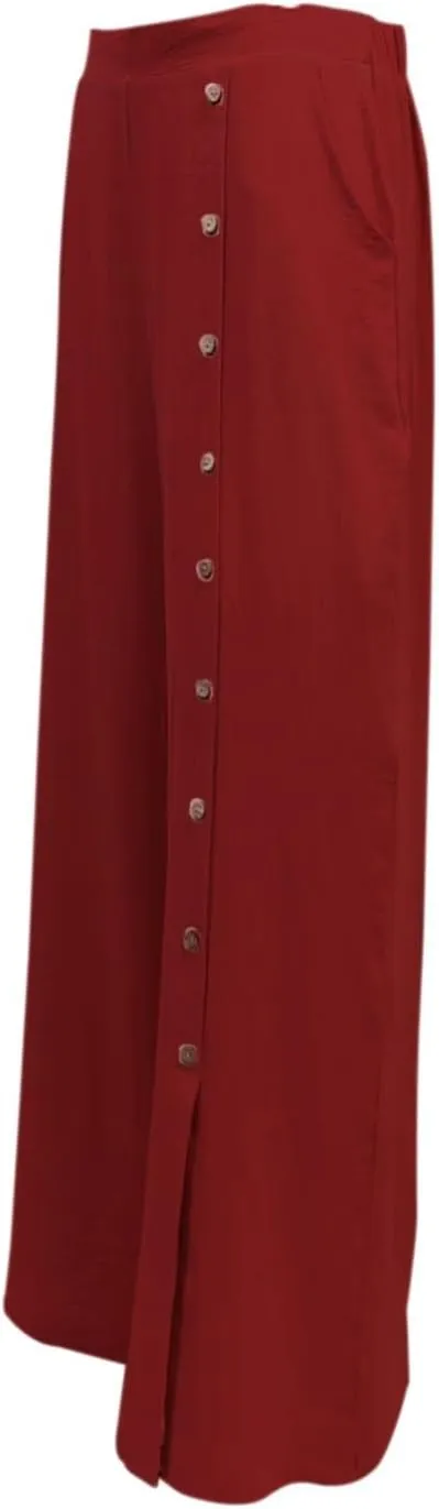 Womens Linen Palazzo Pants 2024 Summer Wide Leg Button Up Trousers Casual Loose Fit Trendy Lounge Pants with Pockets