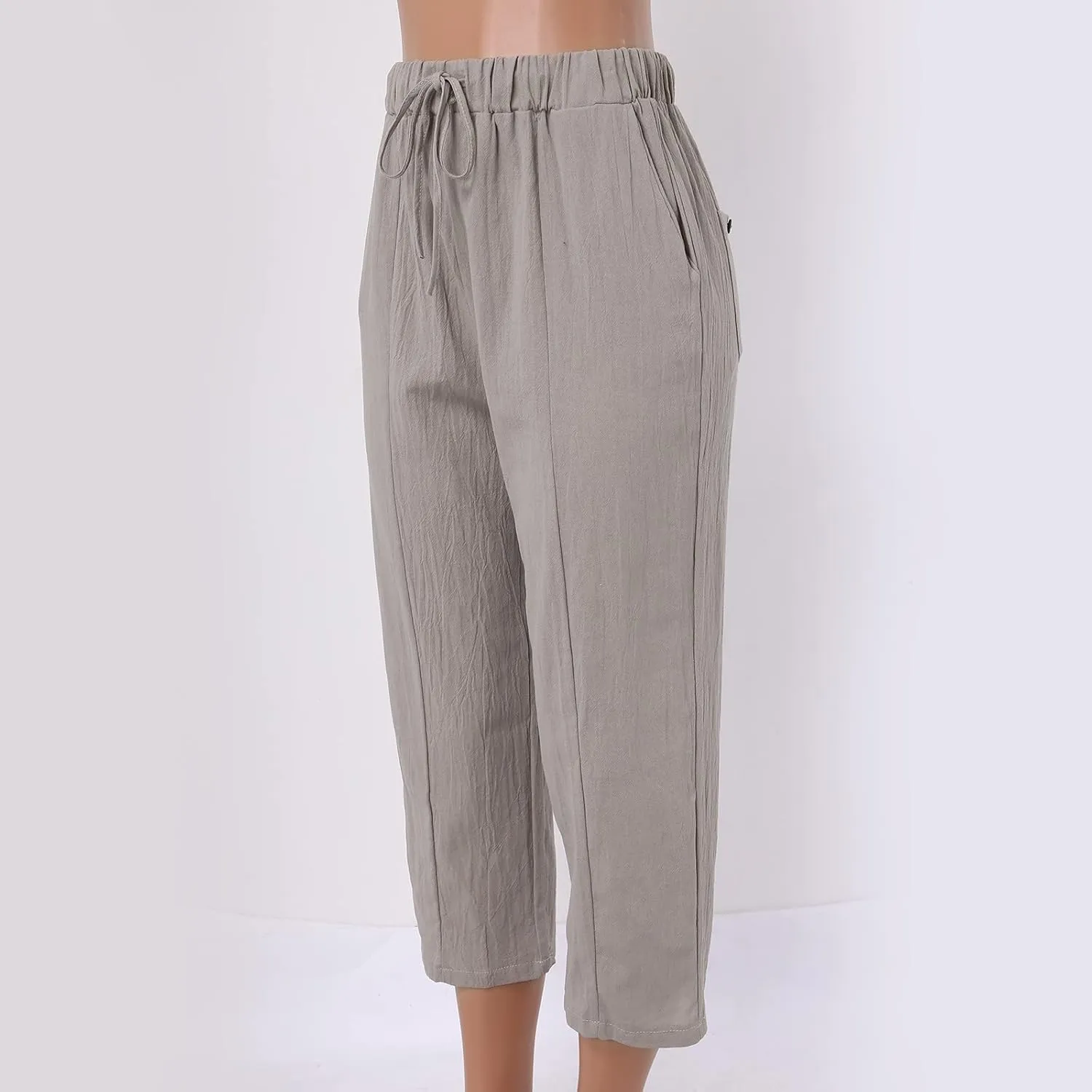 Women's Linen Pants Gauze Pants Baggy Sweatpants BaggyTrousers Casual Comfy Work Pantsuit with Pockets