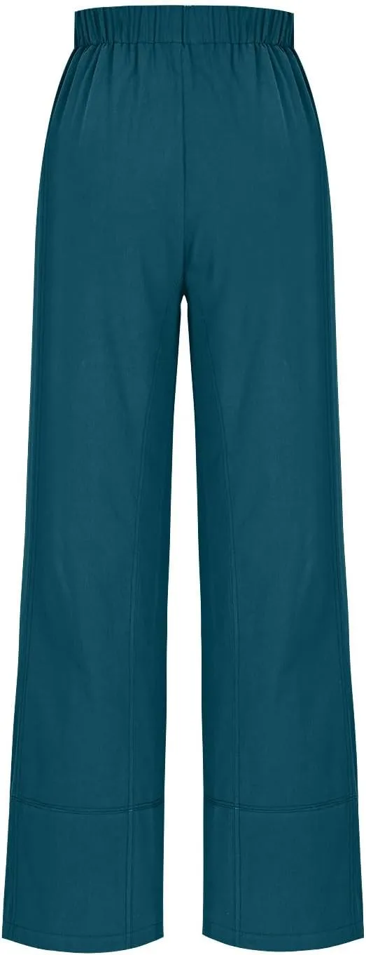 Womens Linen Pants with Pocket Summer High Waist Casual Wide Leg Pants Plus Size Trendy Flowy Palazzo Trousers