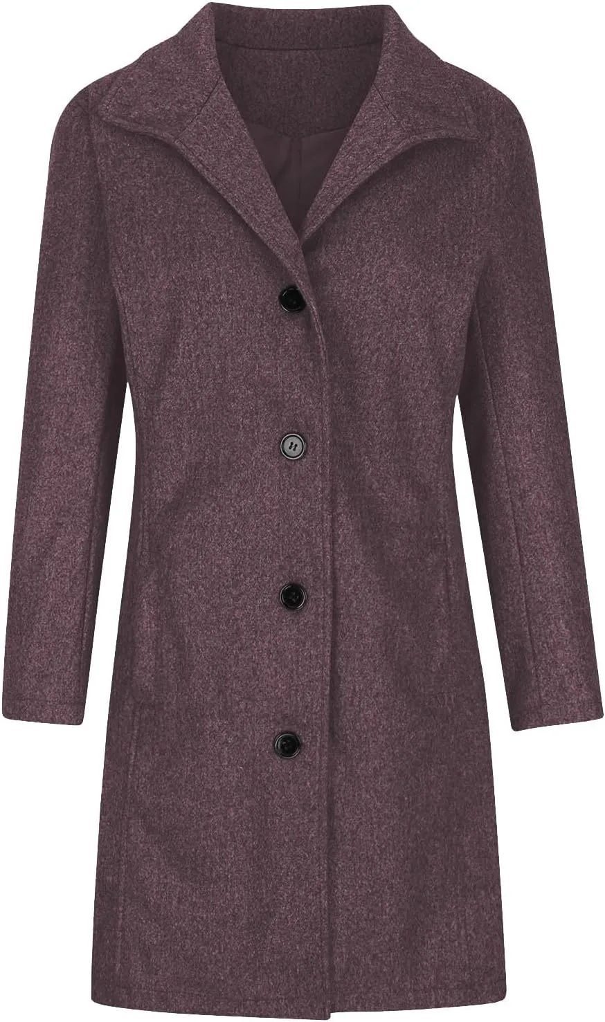 Womens Long Coats Winter Stand Collar Wool Pea Coat Trench Coat Wool Blend Peacoat Thicken Blazer Jackets Fashion