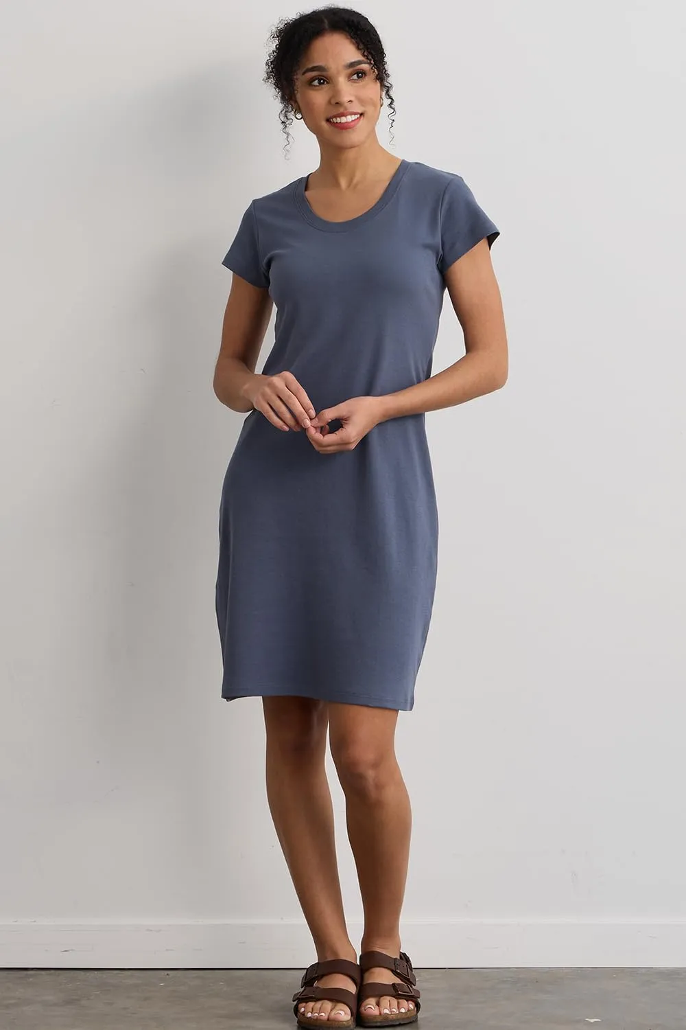 Women's Organic All-Cotton Scoop Neck T-Shirt Dress