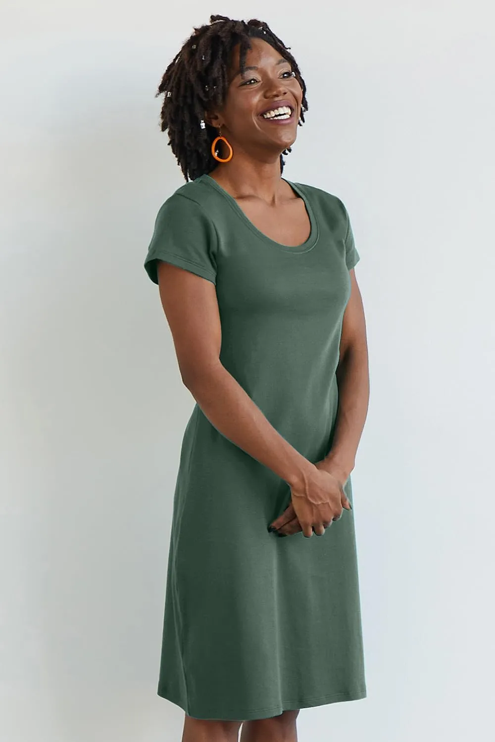 Women's Organic All-Cotton Scoop Neck T-Shirt Dress