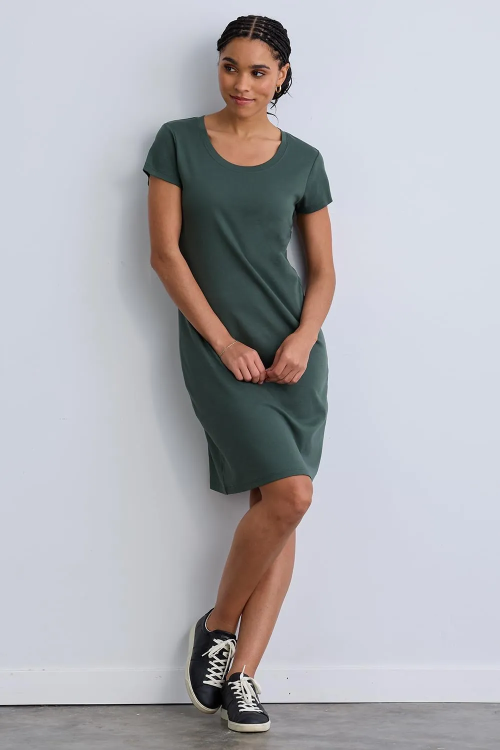 Women's Organic All-Cotton Scoop Neck T-Shirt Dress